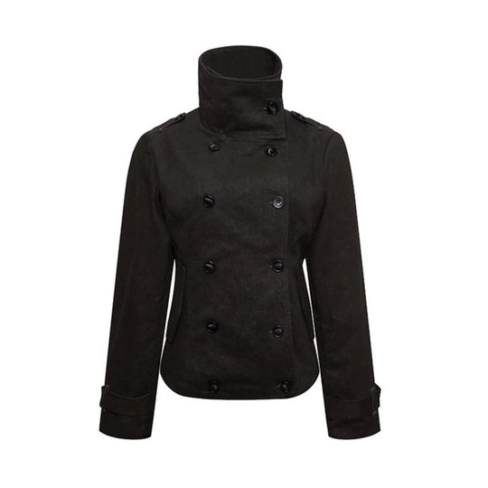 Damen Kurze Doppelreihige Cabanjacke mit Stehkragen und Taillierung Shop Nory