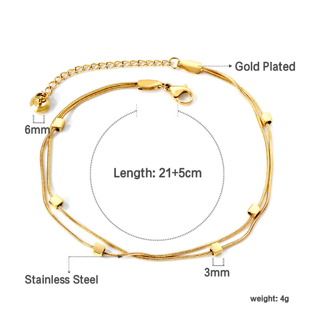 Damen Armband mit floralen Anhängern aus goldplattiertem Edelstahl Shop Nory