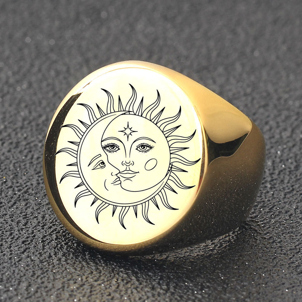 Damen Siegelring mit kunstvollem Sonnenmotiv Shop Nory