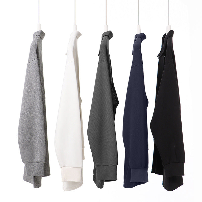Unisex Oversize-Polo-Sweatshirt mit gerippten Bündchen und Knopfleiste Shop Nory