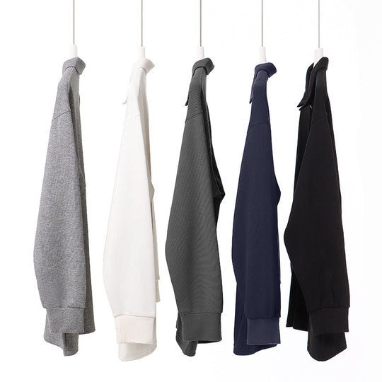 Unisex Oversize-Polo-Sweatshirt mit gerippten Bündchen und Knopfleiste Shop Nory