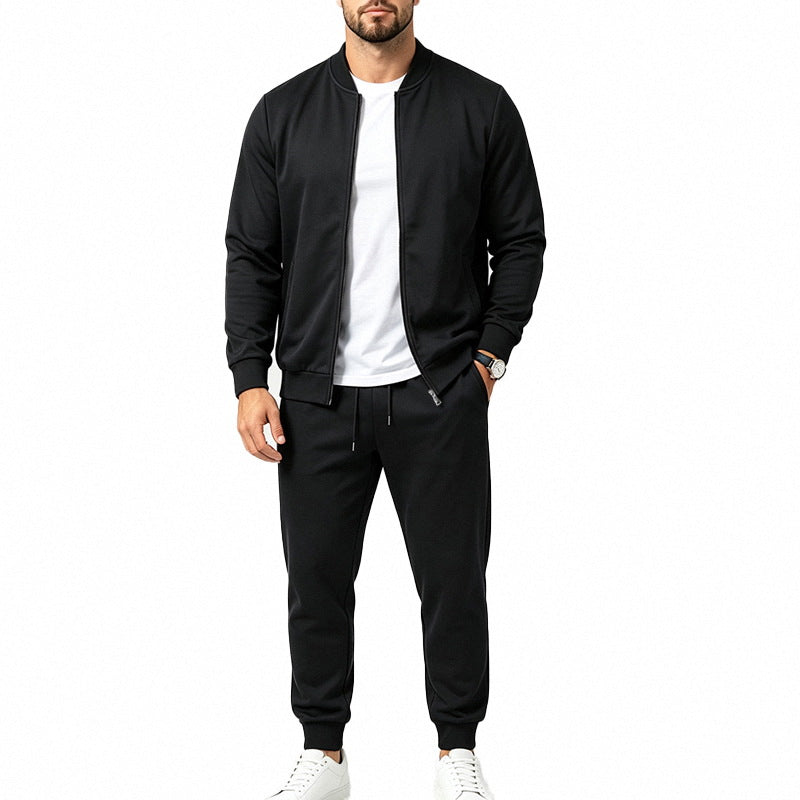 Herren Sportives Freizeit-Trainingsset mit Bomberjacke und tapered Jogginghose Shop Nory
