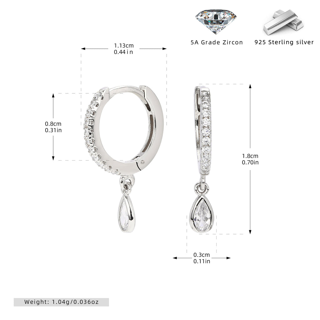 Damen Ohrhänger mit luxuriösen Zirkon-Anhängern aus hochwertigem 925 Sterling Silber Shop Nory