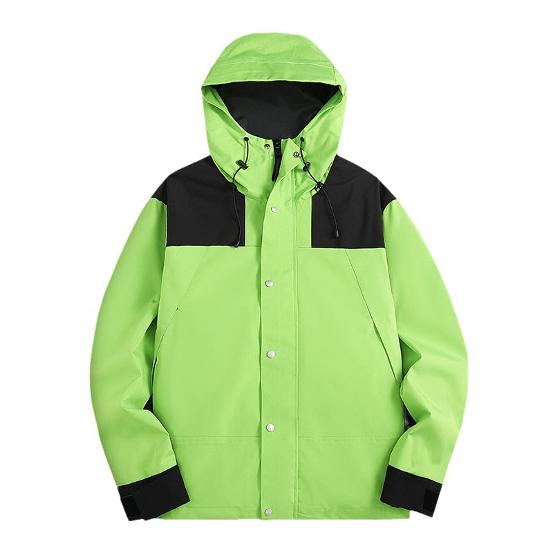 Herren zweifarbiger wind- und wasserdichter Kapuzenparka mit verstellbaren Bündchen Shop Nory