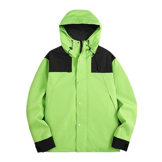 Herren zweifarbiger wind- und wasserdichter Kapuzenparka mit verstellbaren Bündchen Shop Nory
