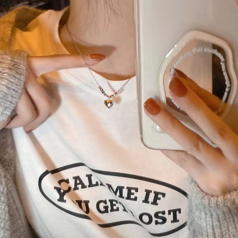 Damen Halskette mit elegantem Herzanhänger und filigraner Gliederkette Shop Nory
