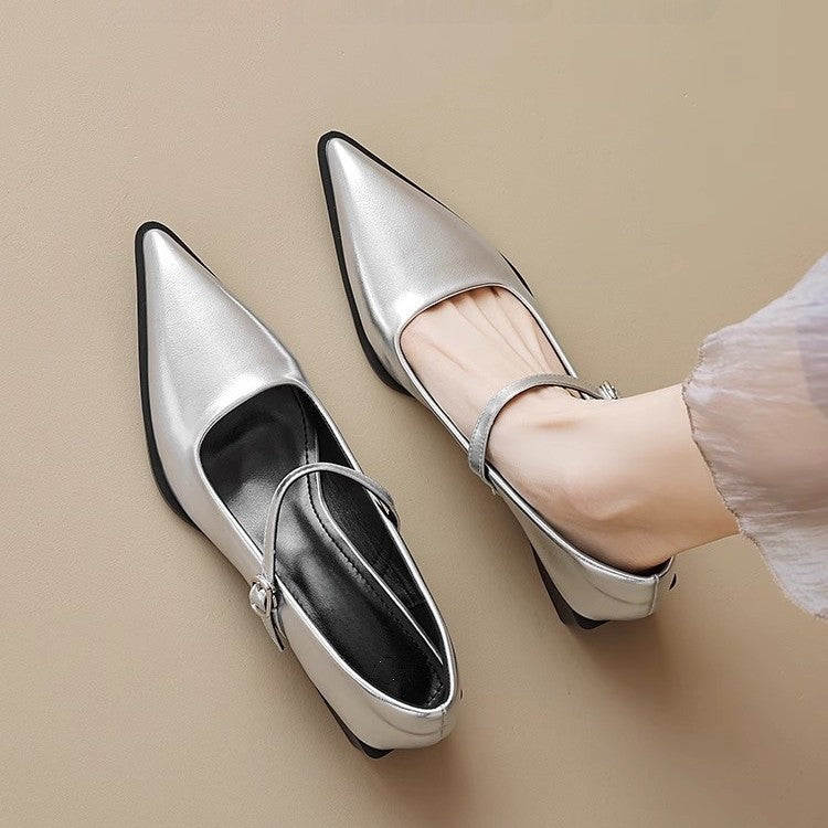 Damen Riemchenpumps im Mary‑Jane‑Stil mit spitzer Zehenkappe und geformtem Blockabsatz Shop Nory