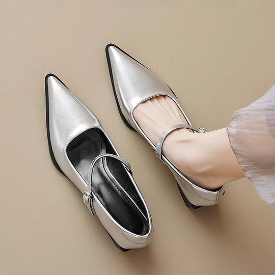 Damen Riemchenpumps im Mary‑Jane‑Stil mit spitzer Zehenkappe und geformtem Blockabsatz Shop Nory