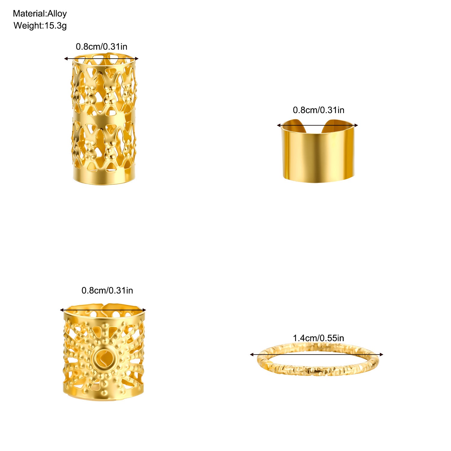Damen Haaraccessoires Set mit eleganten Zopfverzierungen und Metallringen Shop Nory