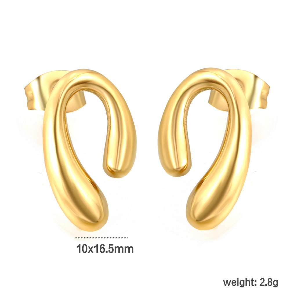 Damen creolenförmige Ohrstecker mit elegantem Perlendesign Shop Nory
