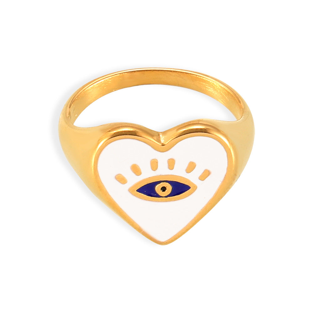 Damenring mit herzförmigem Design und Eye-Emblemen Shop Nory