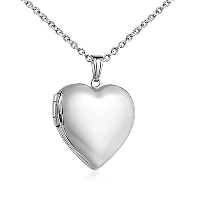 Damen Medaillon Halskette mit Herzdesign und Rosenmotiven Shop Nory