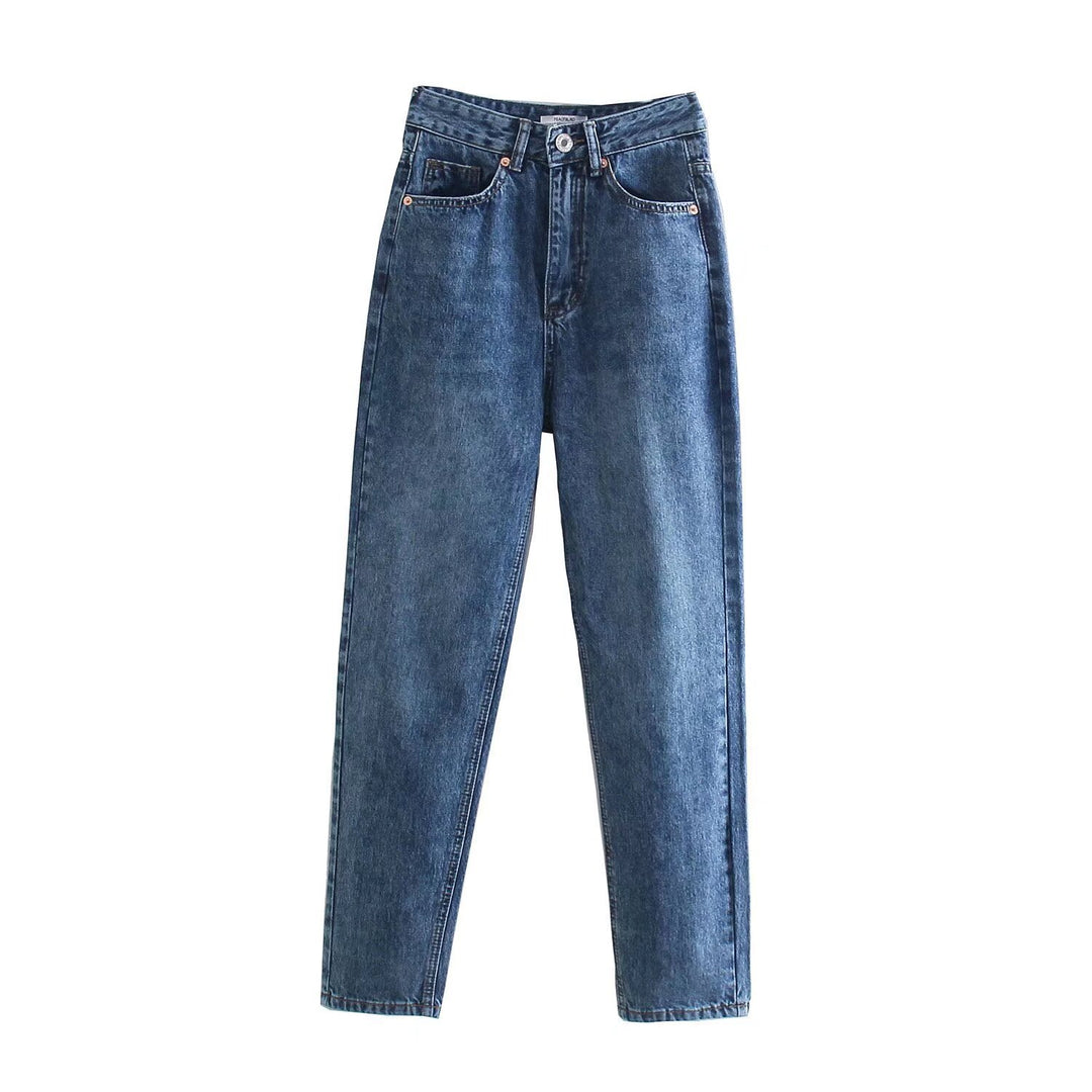 Damen Hochtaillierte Denim-Jeans mit konisch zulaufendem Bein Shop Nory