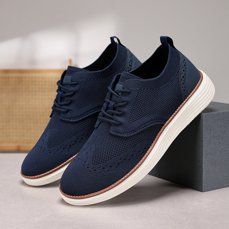 Herren nan gestrickter Oxford-Sneaker mit Wingtip-Perforation und federleichter EVA-Sohle