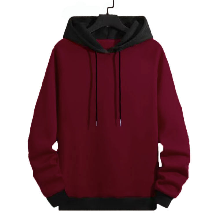 Herren legerer Kapuzenpullover mit kontrastierenden Ärmeln