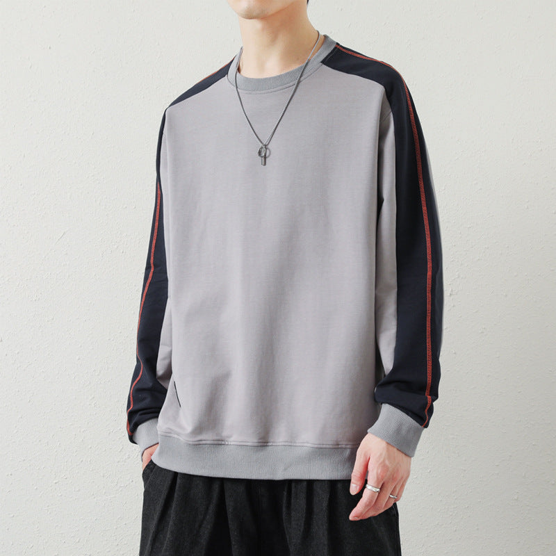 Herren Oversize-Sweatshirt mit kontrastierenden Ärmeln, Flachnaht-Details und Rippbündchen Shop Nory