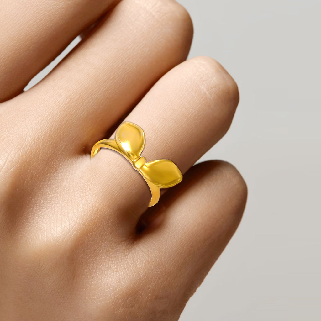 Damen Offener Ring mit kunstvollem Blattdesign Shop Nory
