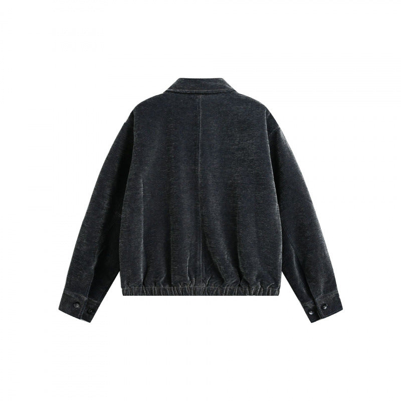 Herren Kurzjacke aus Teddy‑Fleece mit Hemdkragen, Reißverschluss und elastischem Saum Shop Nory