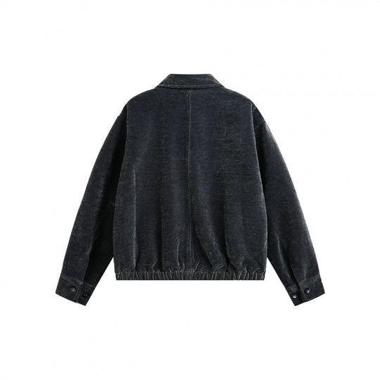 Herren Kurzjacke aus Teddy‑Fleece mit Hemdkragen, Reißverschluss und elastischem Saum Shop Nory