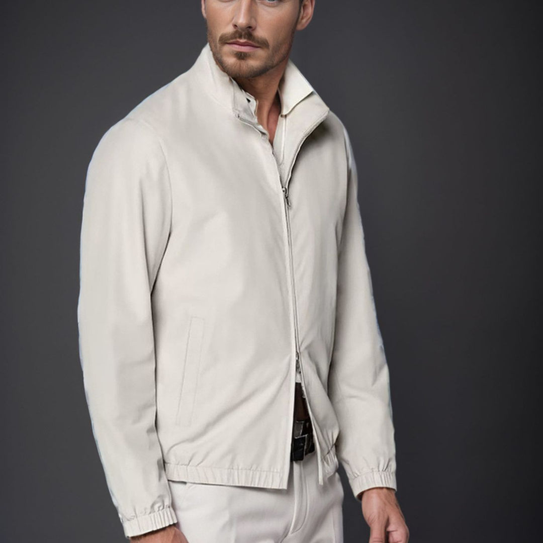 Herren Leichte Zip-Übergangsjacke mit Stehkragen und minimalen Nähten Shop Nory
