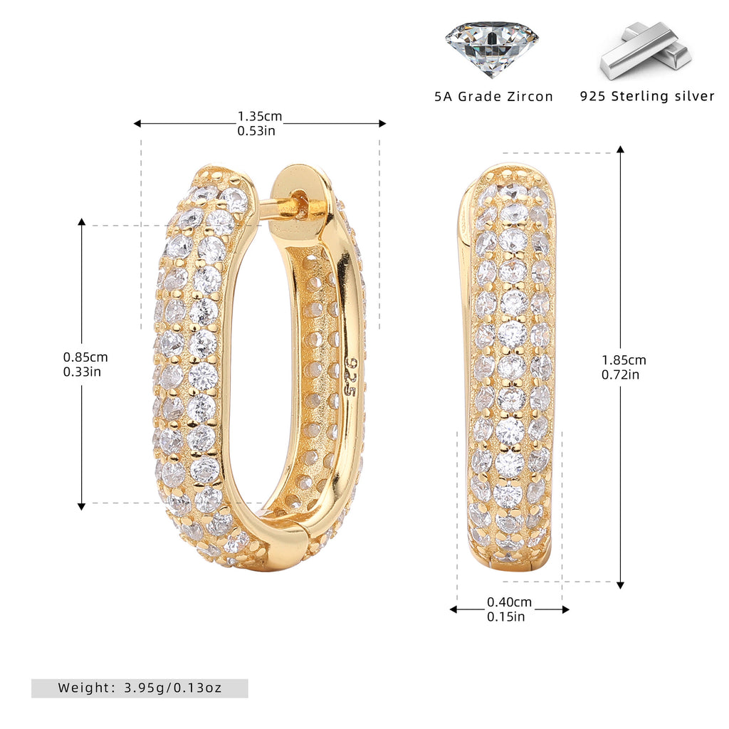 Damen Glamouröse Creolenohrringe aus 925 Sterling Silber mit funkelnden Zirkonia Shop Nory