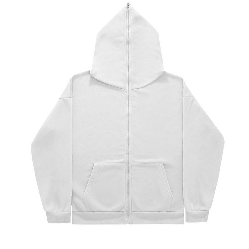 Unisex nan minimalistisch strukturierter Kapuzenzipper mit spitzer Kapuze, Kängurutasche und verstärkten Bündchen Shop Nory