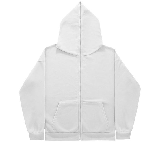 Unisex nan minimalistisch strukturierter Kapuzenzipper mit spitzer Kapuze, Kängurutasche und verstärkten Bündchen Shop Nory