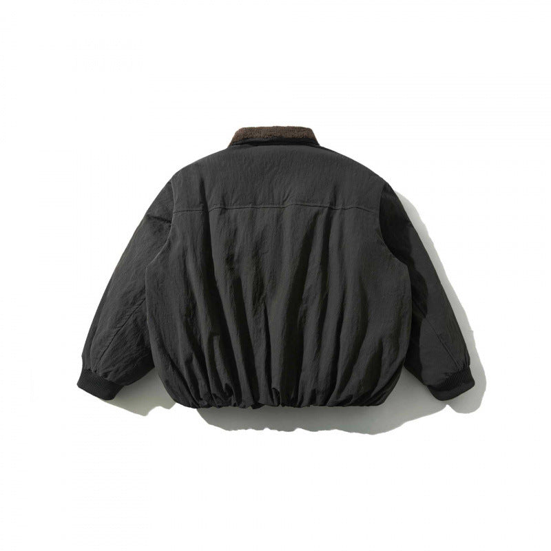 Herren Gepolsterte Bomberjacke mit Teddykragen, Pattentaschen und elastischem Saum Shop Nory