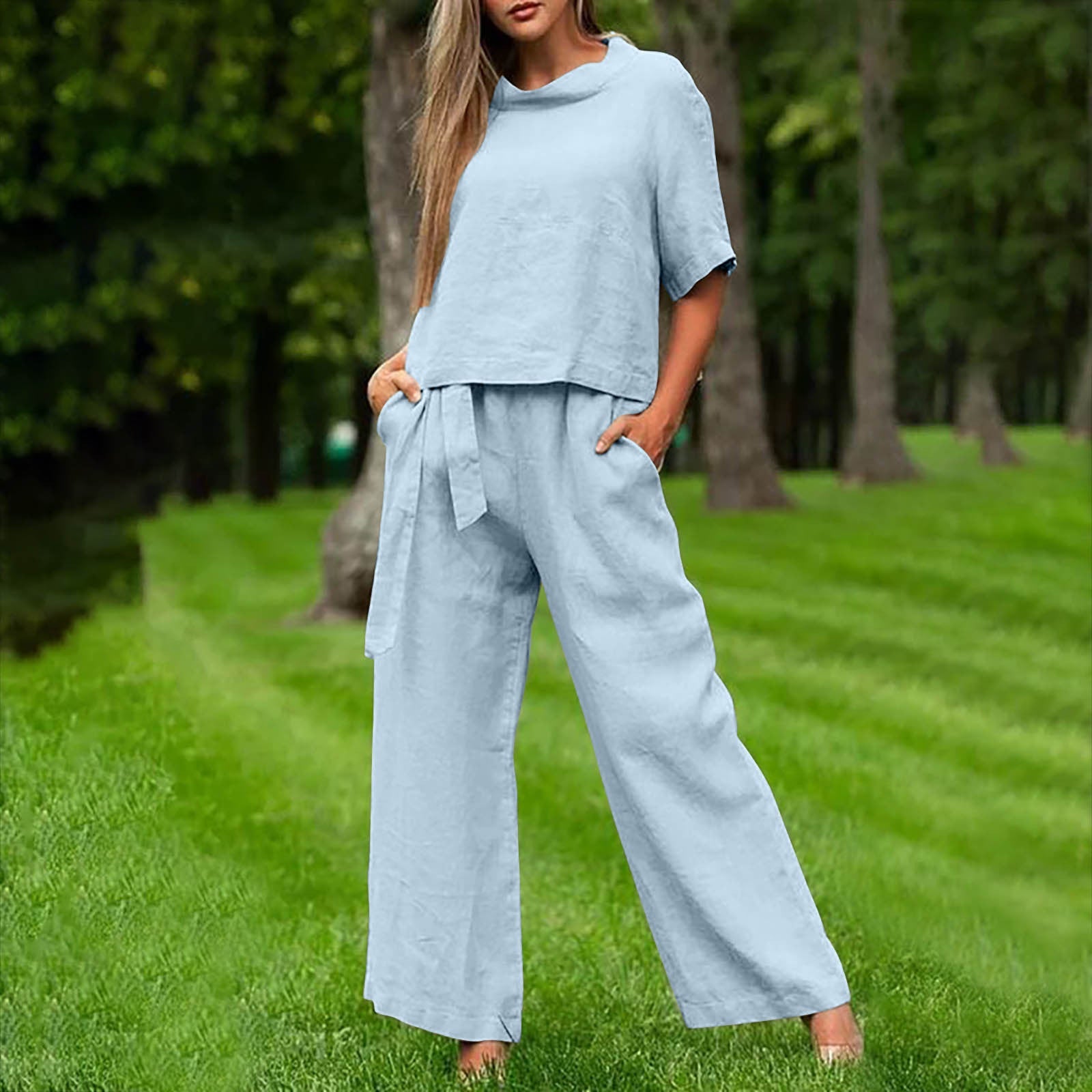 Damen lässiger Zweiteiler im minimalistischen Design Shopnory