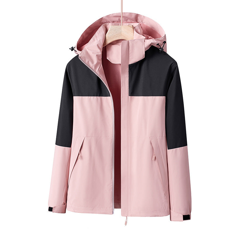 Herren Leichte winddichte Softshell-Regenjacke mit Kapuze und Kontrastbesatz Shop Nory