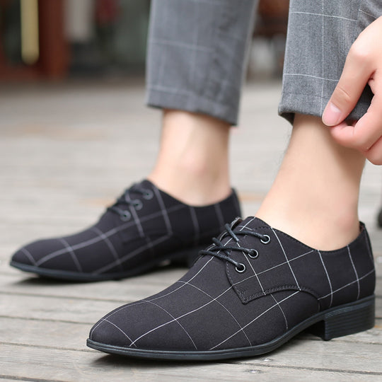 Herren Eleganter kariert-musterierter Derby-Halbschuh mit schmaler Spitzform Shop Nory