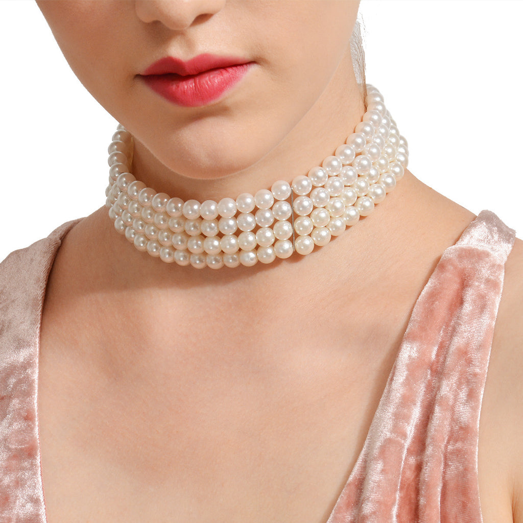 Damen Perlcollier mit mehrlagigem Design Shop Nory