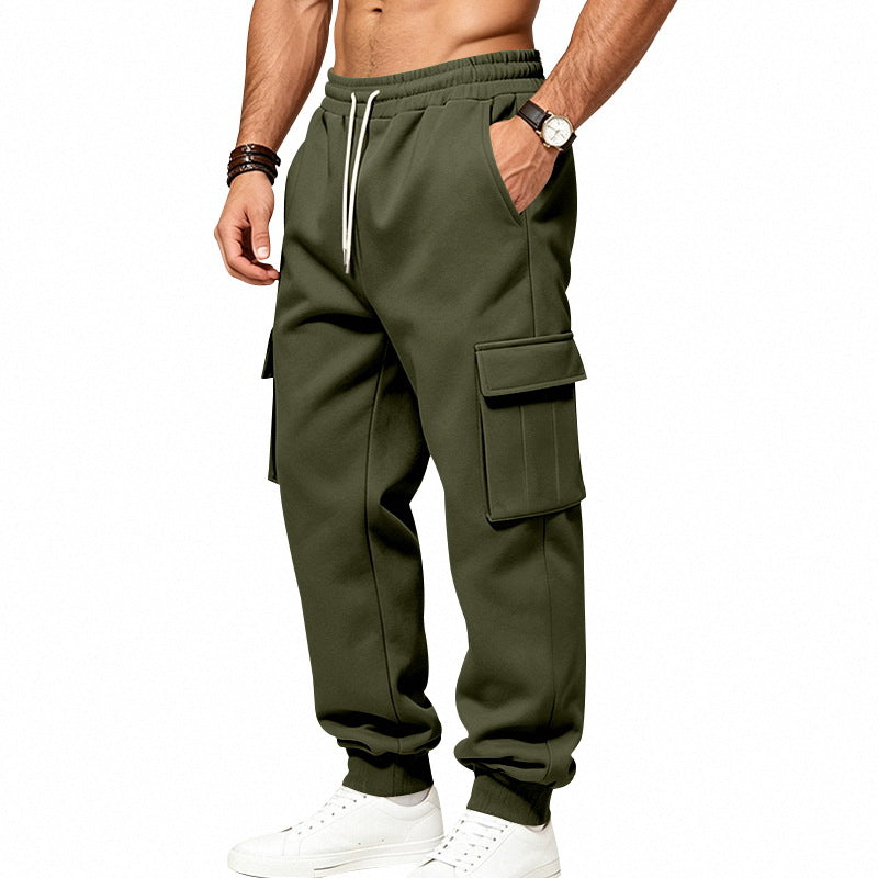 Herren locker geschnittene Cargo-Jogginghose mit elastischem Bund und großen Klappentaschen Shop Nory