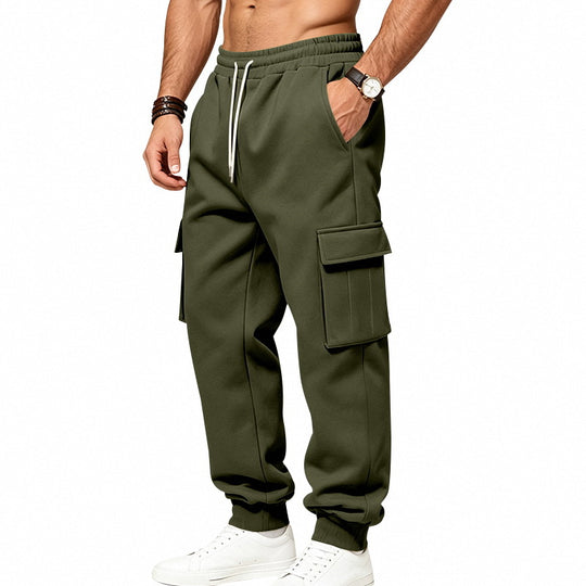 Herren locker geschnittene Cargo-Jogginghose mit elastischem Bund und großen Klappentaschen Shop Nory