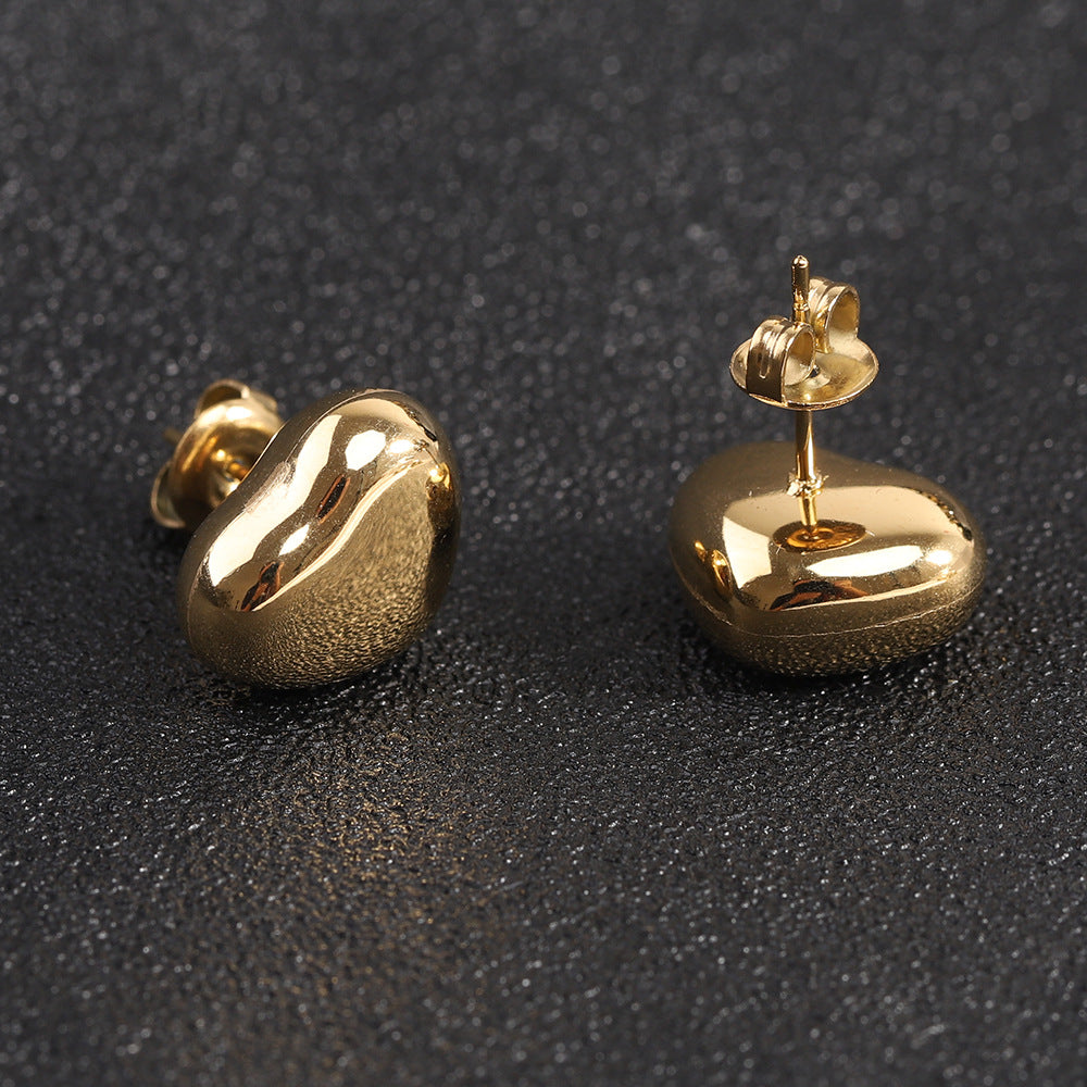 Damen Ohrstecker mit herzförmigem Design und hochglänzender Oberfläche Shop Nory