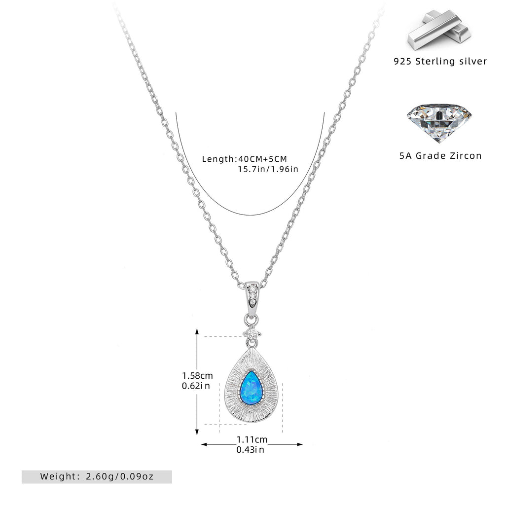 Damen Halskette mit filigranem Tropfenanhänger aus hochwertigem 925 Sterling Silber und funkelndem Zirkon Shop Nory