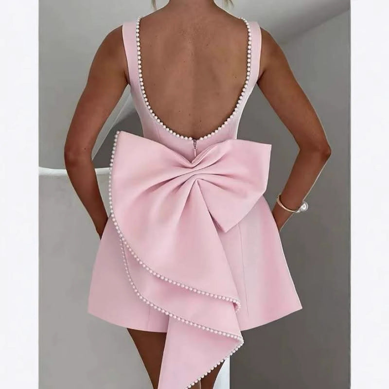 Damen A-Linien Cocktailkleid mit Perlenverzierung