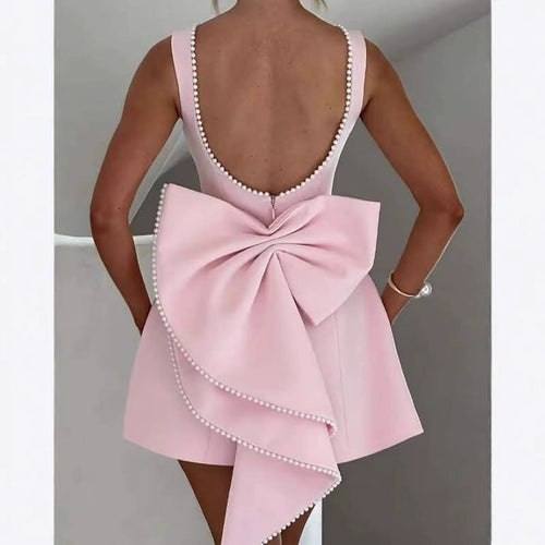 Damen A-Linien Cocktailkleid mit Perlenverzierung