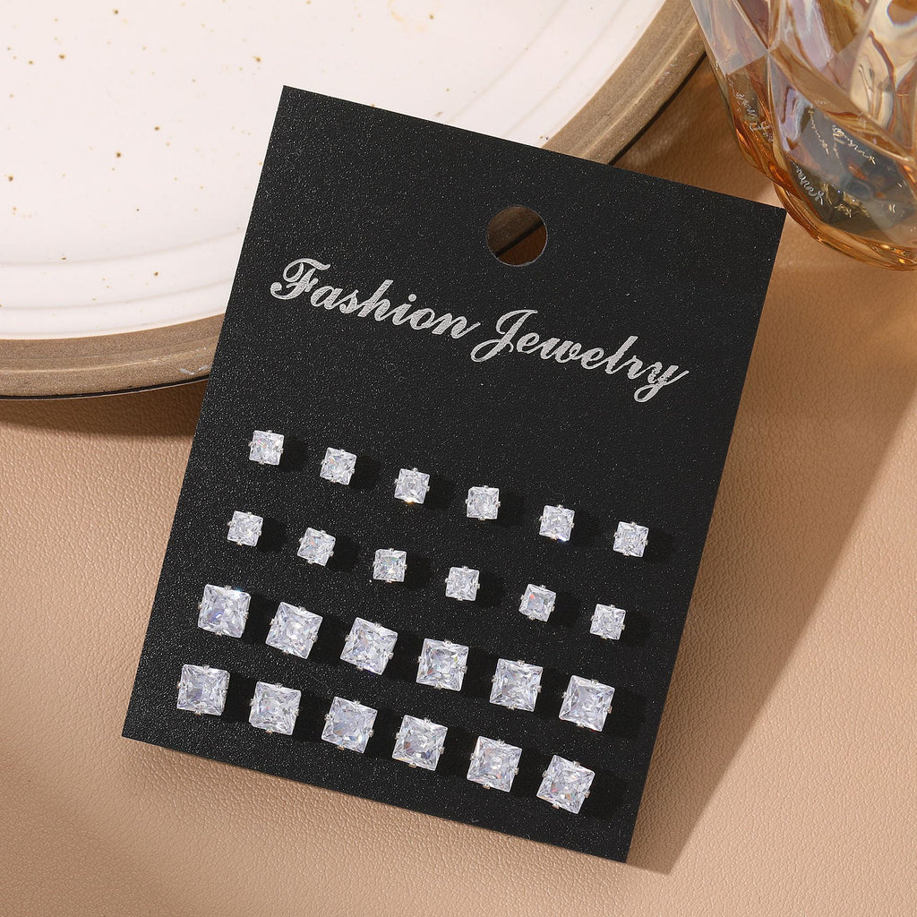 Damen Ohrstecker-Set mit eleganten, funkelnden Kristallen Shop Nory