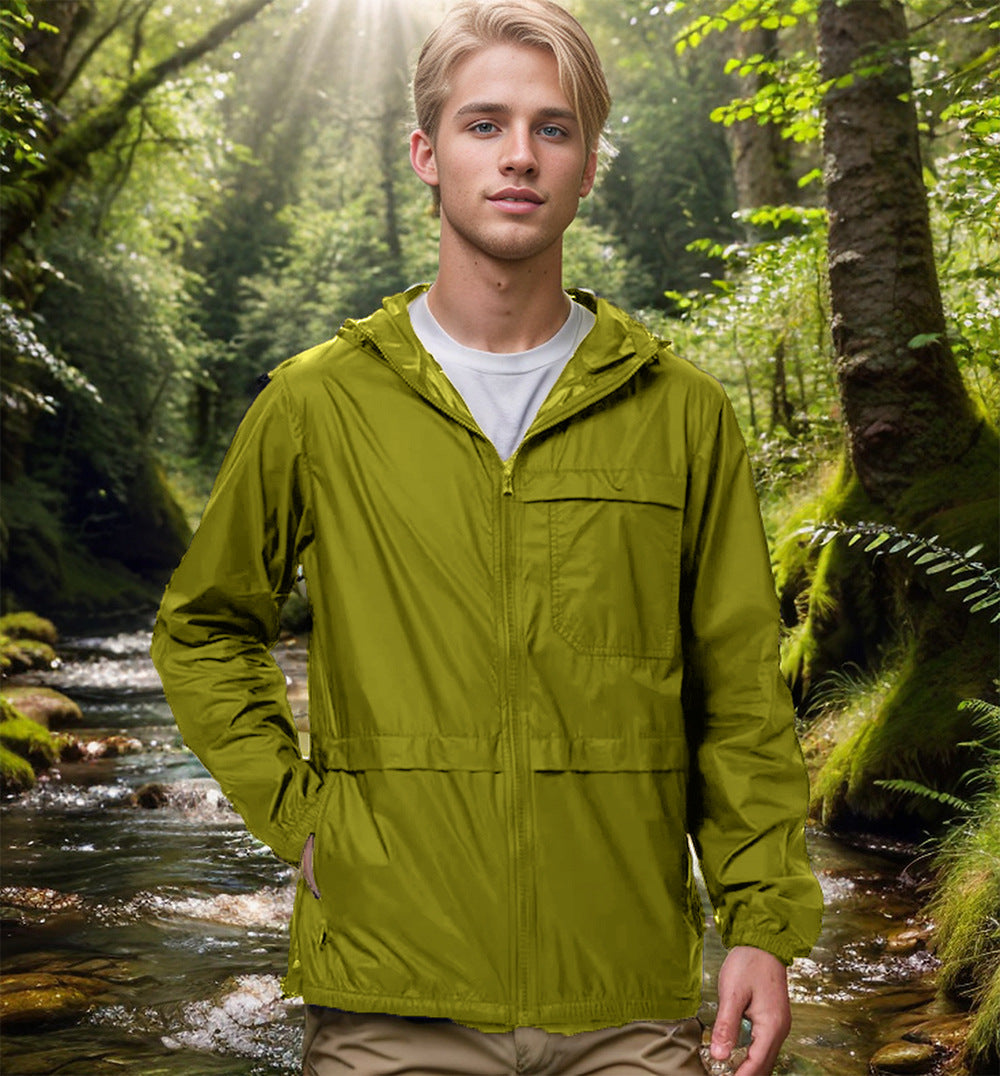 Herren Leichte atmungsaktive Outdoor-Windjacke mit Kapuze und Reißverschluss Shop Nory