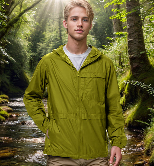 Herren Leichte atmungsaktive Outdoor-Windjacke mit Kapuze und Reißverschluss Shop Nory