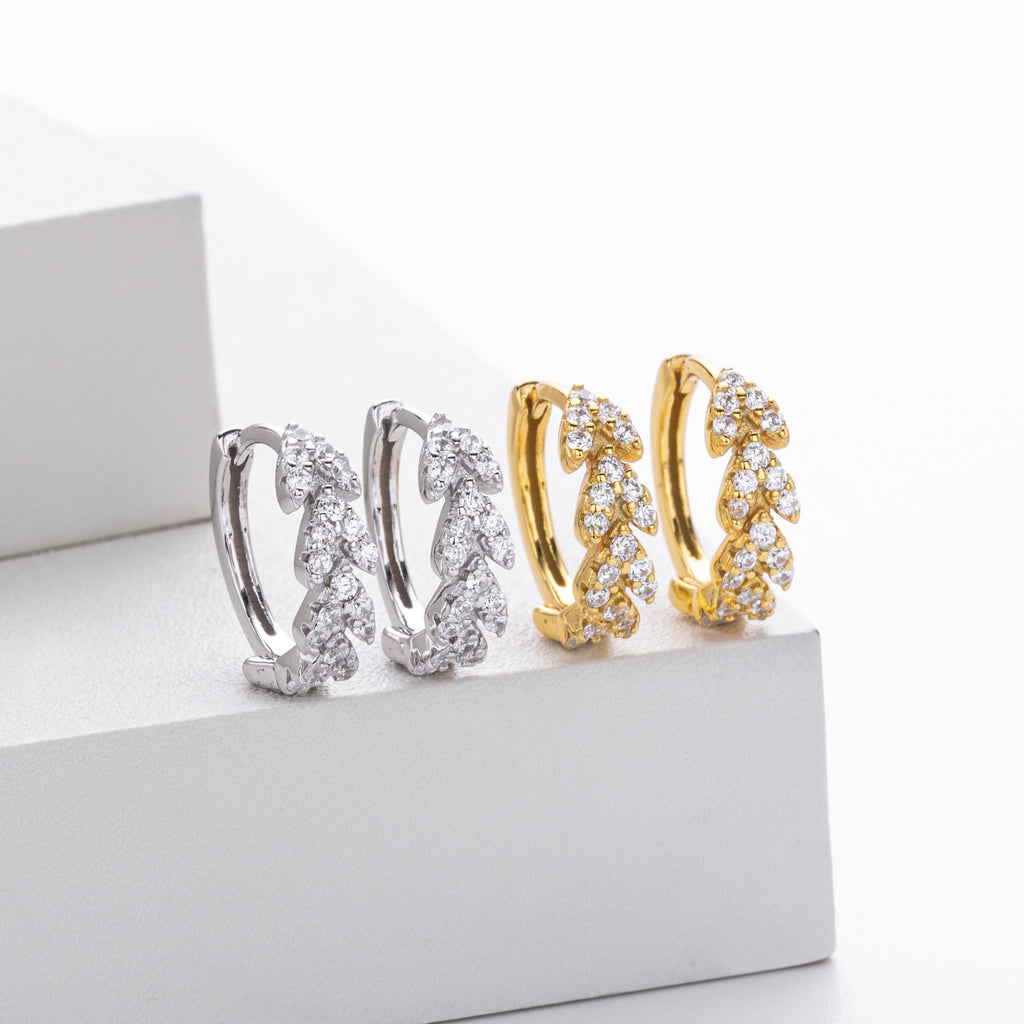 Damen Ohrhänger mit funkelndem Zirkonbesatz aus 925 Sterling Silber Shop Nory