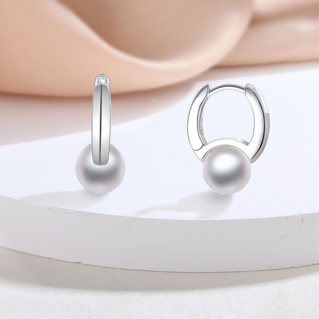 Damen Perlenohrringe mit modernem Ringdesign Shop Nory