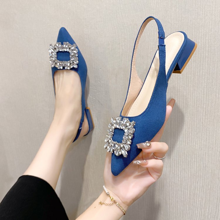Damen Slingback-Pumps mit funkelndem Strassakzent