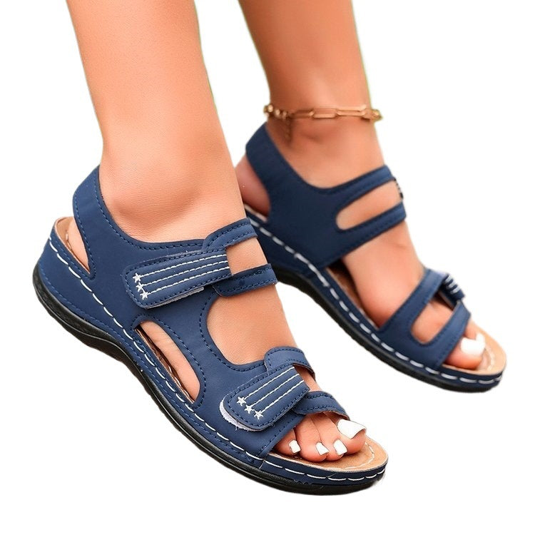 Damen Komfortable Sandalen mit verstellbaren Klettverschlüssen