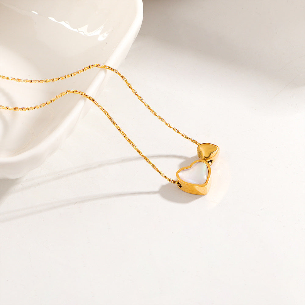 Damen Herzförmige Charm Anhänger Halskette Shop Nory