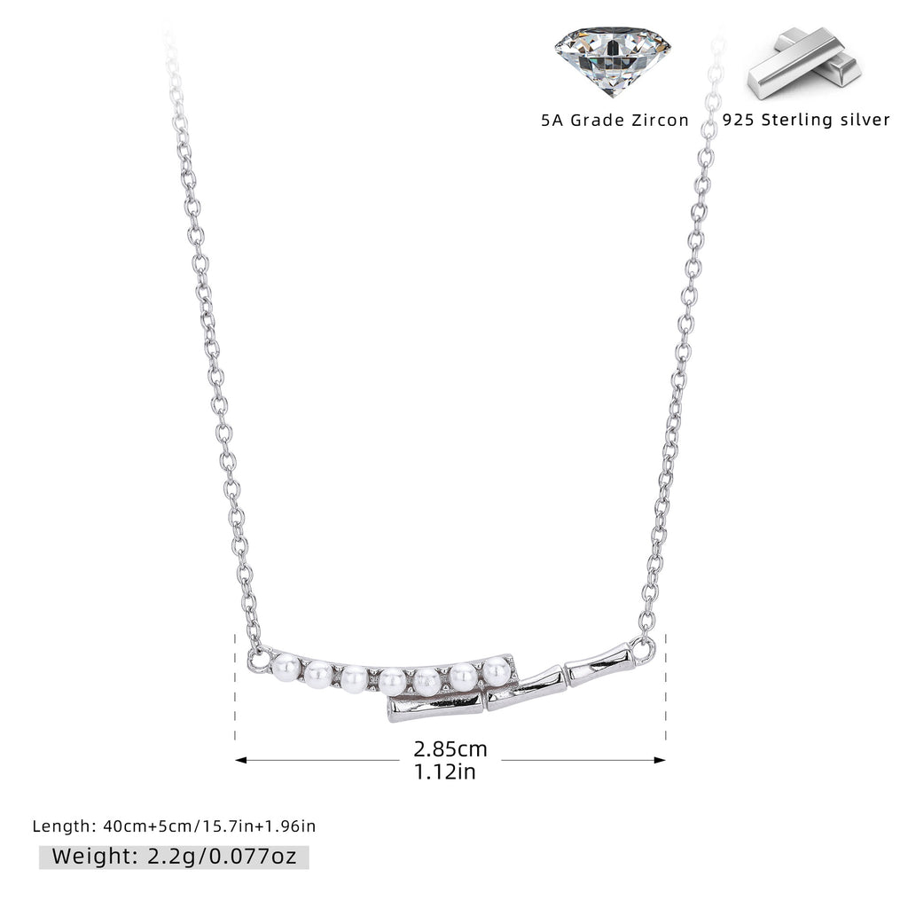 Damen Halskette mit einzigartigem Perlendesign aus 925 Sterling Silber Shop Nory