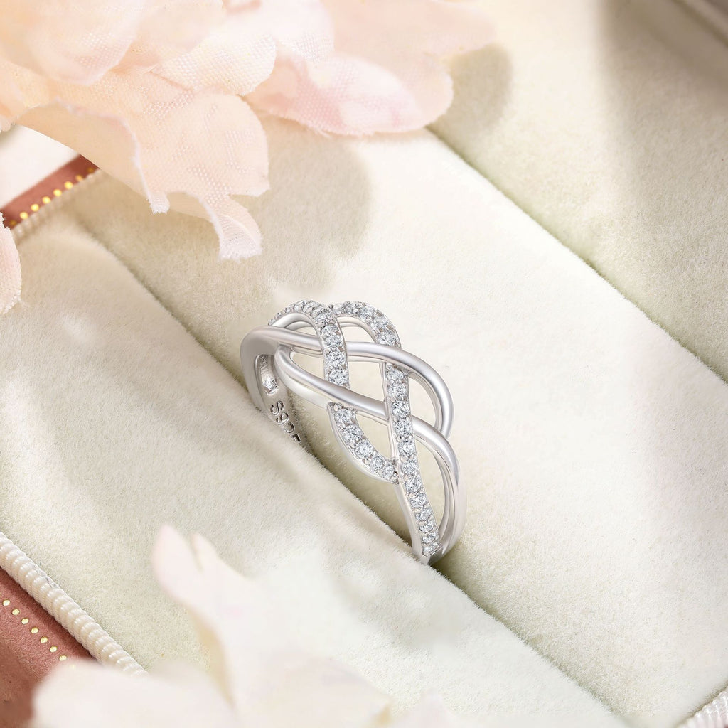 Damenring mit elegantem Unendlichkeit-Design und funkelndem Zirkonia-Besatz Shop Nory