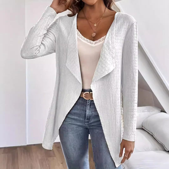 Damen Wasserfall-Blazer aus Crinkle-Struktur, leicht und offen Shop Nory