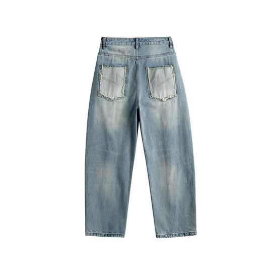 Damen Hochtaillierte Carpenter-Jeans mit dekorativen Nähten und aufgesetzten Taschen Shop Nory